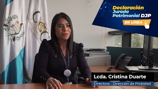 La Lcda Cristina Duarte comparte información importante sobre la presentación de la DJP en línea [upl. by Orravan]