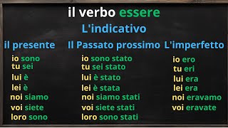 iL VERBO ESSERE  CONIUGAZIONE COMPLETA [upl. by Raeann]