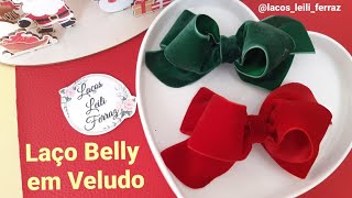 Laço Belly em Veludo Inspiração de Natal [upl. by Balcke]