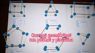 Cuerpos geométricos con palillos y plastilina [upl. by Araid]