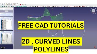 FreeCAD 2D Shapes Tutorials  Draw 2D shapes  Creating Curved Lines Circles and Polylines [upl. by Akyeluz499]