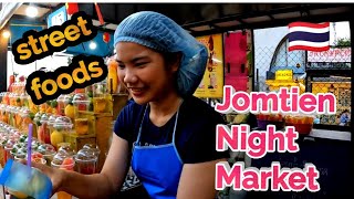 JOMTIEN NIGHT MARKET  Thai street food and more [upl. by Adlar]