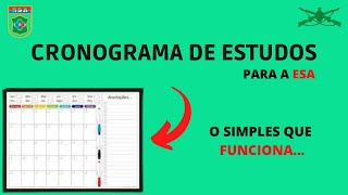 ⚠️CRONOGRAMA DE ESTUDOS PARA A ESA  COMO MONTAR UM CRONOGRAMA DE ESTUDOS  CRONOGRAMA PARA A ESA [upl. by Lovato488]