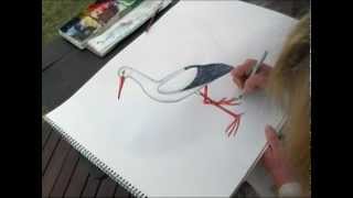 How to draw a Stork [upl. by Alyss]