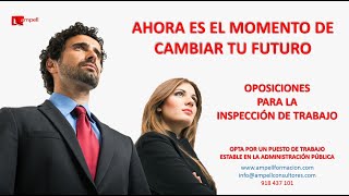 PREPARACIÓN OPOSICIONES SUBISPECTOR DE TRABAJO ESCALA SEGURIDAD Y SALUD LABORAL [upl. by Anitnahs]