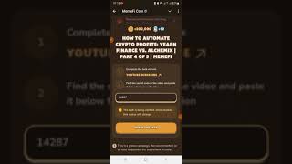 HOW TO AUTOMATE CRYPTO PROFITS YEARN FINANCE VS ALCHEMIX Memifi coin code [upl. by Anema775]