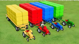 Colors Of Tractors  Transporting Grass Bales In Fs22  Farming simulator 22 [upl. by Adlei]