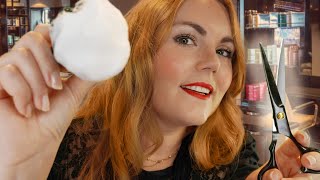 ASMR Deutsch Friseur 💈Flirty Barber Shop Roleplay 💈 Shaving amp Haircut Crinkly Foam Sounds [upl. by Dnaletak]