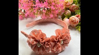 diadema sencilla con dos flores video no 1037 creaciones rosa isela [upl. by Giulia]