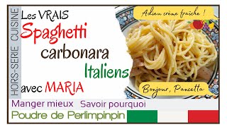 🇮🇹 Les vrais SPAGHETTI CARBONARA italiens avec Maria 🍴 [upl. by Michelina]