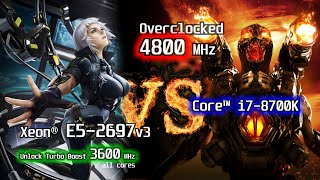 Xeon E52697v3 vs i78700K Overclocked 4800MHz  Test in 8 Games benchmarks amp comparison [upl. by Berri]