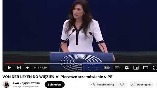 Ewa ZAJĄCZKOWSKA odbiór jej 1go przemówienia w Parlamencie Europejskim konfederacja [upl. by Cailly]