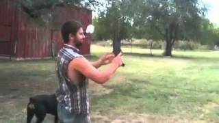 Shooting Sawed Off 12GA Shotgun One Handed [upl. by Orsay132]