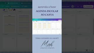 AGENDA ESCOLAR NO CANVA  COMO FAZER auladecanva papelaria canva materialescolar tutorial [upl. by Asante]