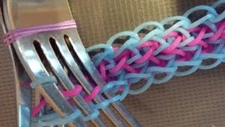 Mini Sherbet Bracelet on a 2 FORKS  Reversible Rainbow loom [upl. by Bello479]