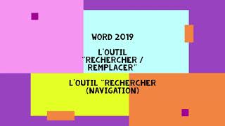 WORD 2019  Rechercher Remplacer [upl. by Aihsekyw147]