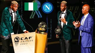 Italian club Napoli striker Victor Osimhen wins the African Player of the Year award [upl. by Konyn]