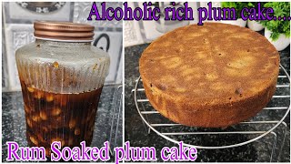 Alcoholic rich plum cake recipeChristmas cake recipeRum soaked plum cake [upl. by Eleaffar]