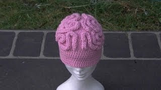 Brain Beanie  Hat Crochet Tutorial [upl. by Clayberg118]