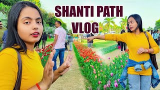 Shanti Path Vlog  New Delhi  Tulip Festival 2024  Arya Varsha Vlog Video AryaVarsha [upl. by Siraf]