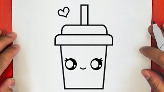 HOW TO DRAW A CUTE DRINK MILK GREEN TEA STEP BY STEP Jack drawings [upl. by Dammahum323]