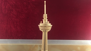 DIY Miniature Kuala Lumpur Tower  3D Woodcraft Construction Kit [upl. by Heiney]