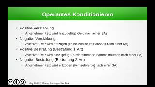 Psychologie  Lernen  Operantes Konditionieren [upl. by Cinimod]