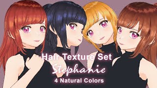 【VRoid Showcase】 Hair Texture Set  Stephanie 4 Natural Colors [upl. by Donahue]