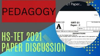 HS TET Previous Paper Discussion  Pedagogy  HS TET 2021  GT amp PGT [upl. by Coopersmith]