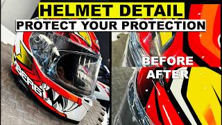 RESTORE amp PROTECT Your Motorcycle Helmet  Detail Polish Ceramic Protection ASMR [upl. by Oulman42]