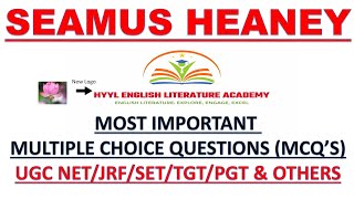 SEAMUS HEANEYMCQsUGC NET JRFSLETTGTPGTENGLISH LITERATURE [upl. by Cohn491]