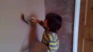 Learn How to Plaster a Wall From a 5 years oldmp4 [upl. by Mahgirb145]