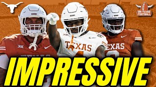 Young Studs IMPRESS  High Praise for MORE Freshmen  Texas Longhorns  Spring Football [upl. by Hevak856]