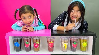 Maddie and Jannies Healthy Fruit Smoothie Challenge for Kids [upl. by Hassett44]