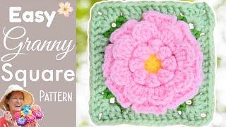 EASY Crochet Flower Granny Square  Single Zinnia BloomScape CAL 11 [upl. by Tunnell27]