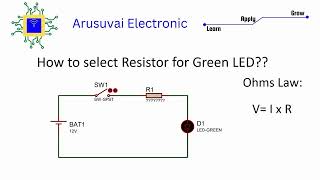 How to select Current limiting Resistor for Green LED [upl. by Etsyrk]