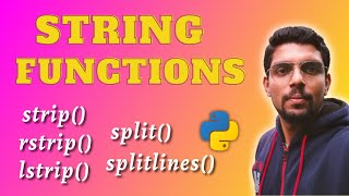 String Functions in Python  lstrip rstrip strip split string into words  Class 1112 CS [upl. by Zzahc]