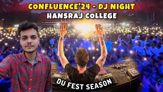 Confluence24  Day 2  DJ Night at Hansraj College 🔥✨  Delhi University  North Campus Fest 2024 [upl. by Brenda59]