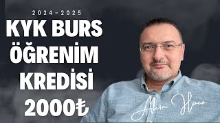 2000₺ KYK BURS PARASI ve KYK ÖĞRENİM KREDİSİ BAŞVURUSU ZAM KESİLMESİ NAKİL FAİZ VAR MI [upl. by Fornof188]