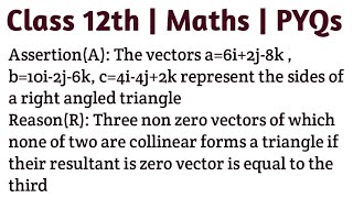 AssertionA The vectors a6i2j8k  b10i2j6k c4i4j2k represent the sides of a right angled [upl. by Byrn820]