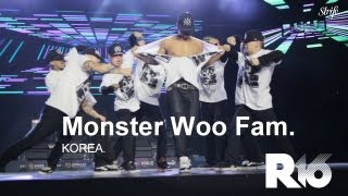 Insane Krumping Showcase  Monster Woo Fam  STRIFE  R16 Korea 2013 [upl. by Rihaz]