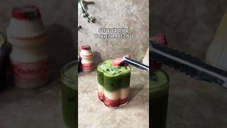 Strawberry Yakult Matcha matcha smoothie slushy foru fypviralシ matchaice [upl. by Notned420]