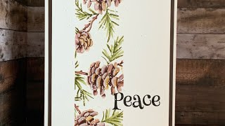 Sweet Poppy Pinecone Sprig stamp no line water colour with sweet poppy watercolour pens video 59 [upl. by Ahsinauq730]