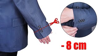 How to shorten the sleeves on the jacket without a tailor  quick and easy way [upl. by Stillmann]