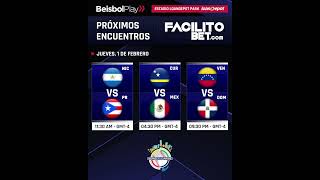 Estos son los encuentros de hoy en la Serie Del Caribe 🔥⚾ seriedelcaribe venezuela facilitobet [upl. by Nosnar]