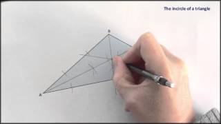 Straightedge and compass Constructing the incircle of a triangle [upl. by Templeton]