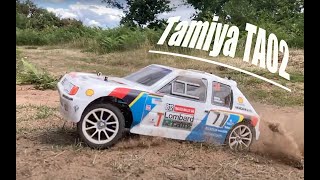 Tamiya TA02  Peugeot 205 T16 Rally [upl. by Selena]