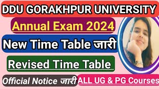 DDUAnnual Exam 2024New Time table outRevised Time table जारीAll UGamp PG Courses [upl. by Humfrid]