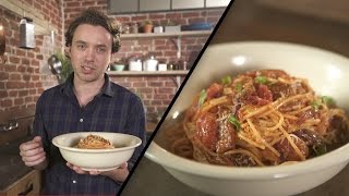 Spaghetti with Amatriciana sauce  Frankie Celenza [upl. by Aisak]