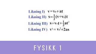 Fysikk med Eivind ep 6  Utledning av bevegelseslikninger Fysikk 1 [upl. by Godfrey]